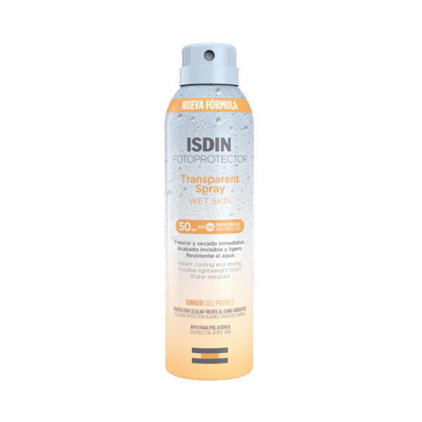 اسپری بدن ضد آفتاب ایزدین Isdin مدل transparent Wet Skin  SPF 50