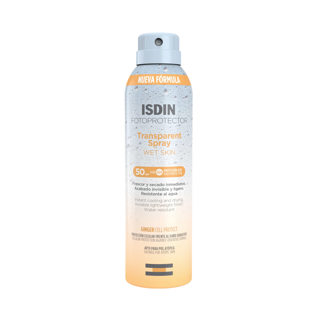 اسپری بدن ضد آفتاب ایزدین Isdin مدل transparent Wet Skin  SPF 50